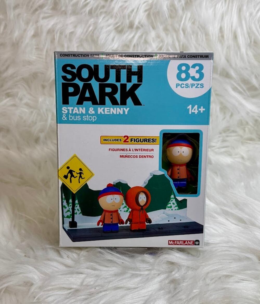 South Park Stan & Kenny Bus Stop Diorama Construction Set - 83 Pieces, McFarlane